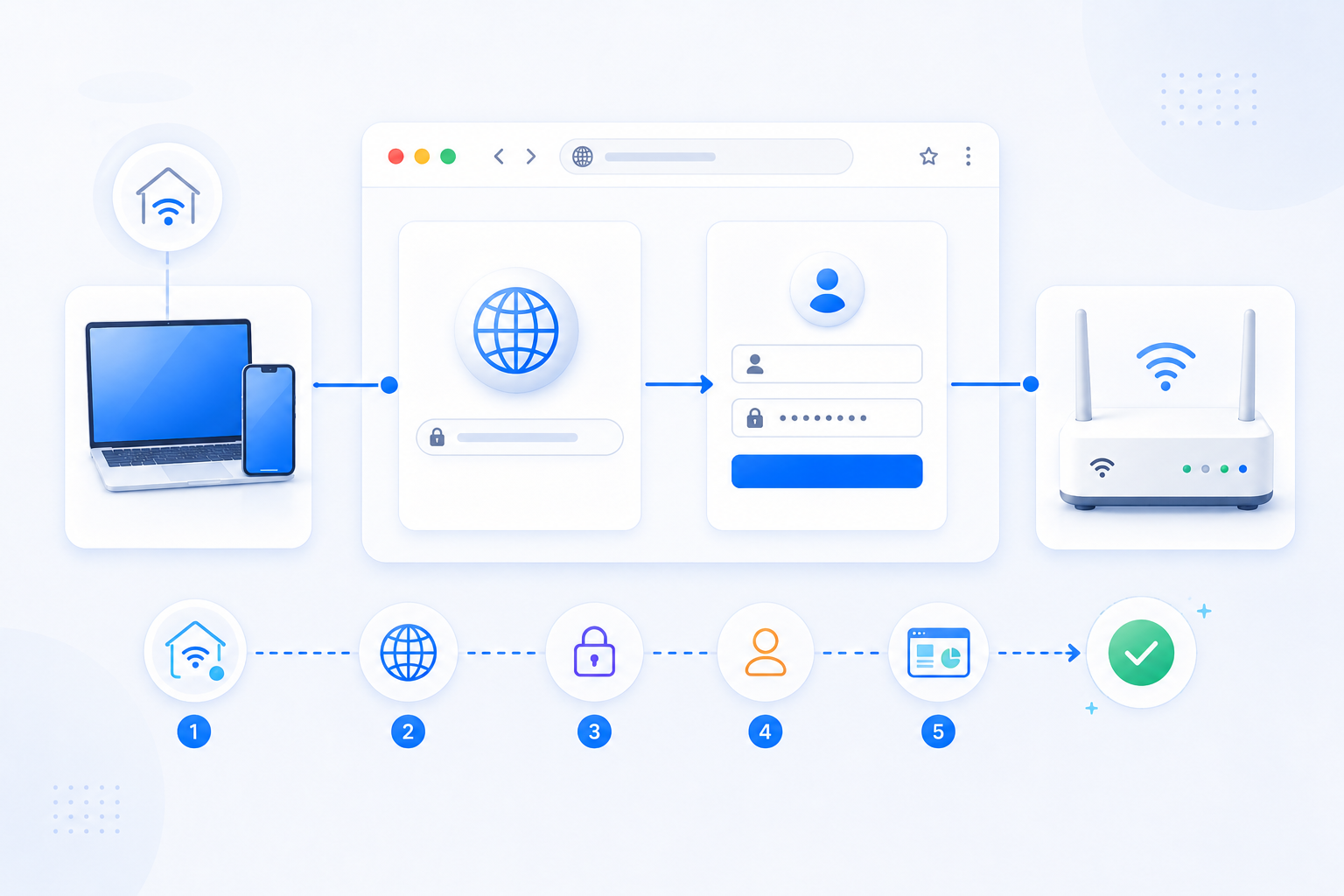 Router login path and network check order